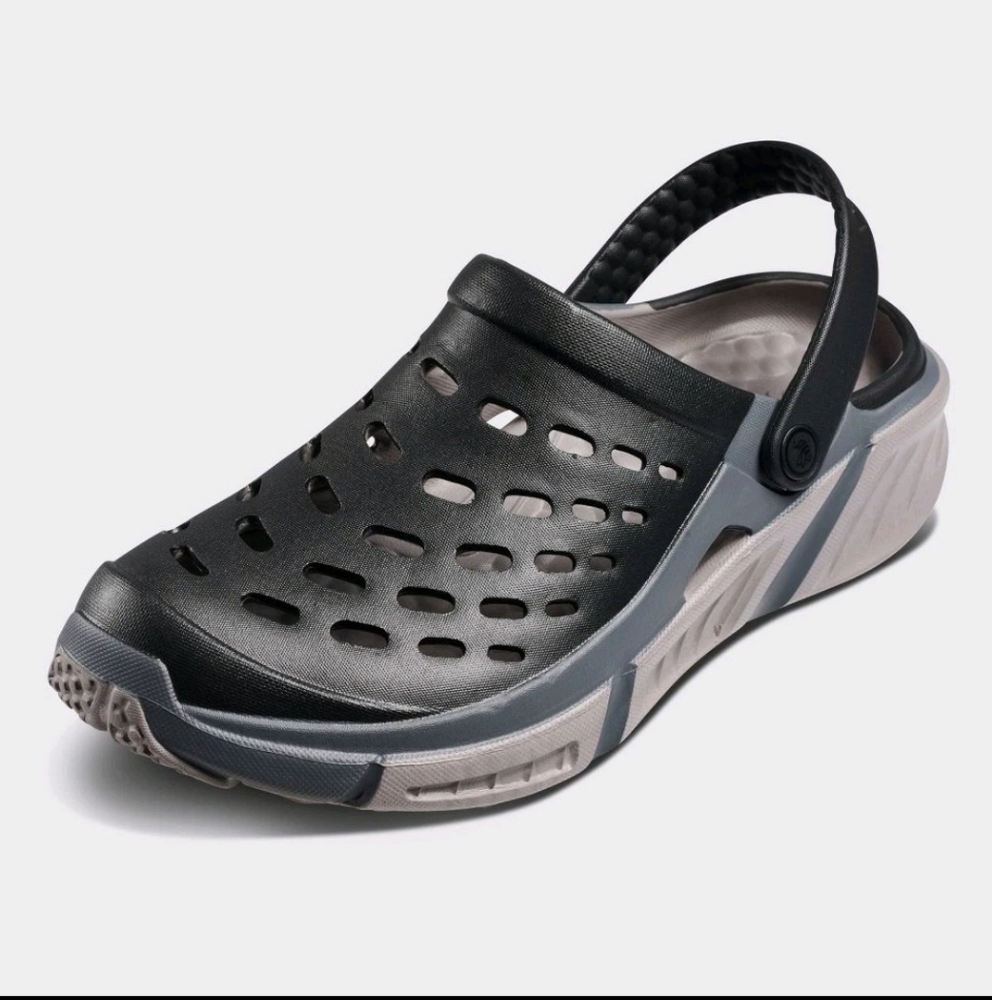 Joybees Adult Trekking Clog Sandals - Black/Charcoal Gray 8